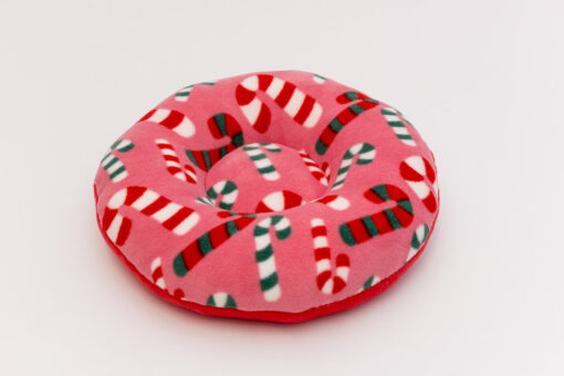 Donutkissen Zuckerstangen-Knallrot