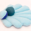 Einzelstück Muschelkissen Eisblau mit zwei Perlen